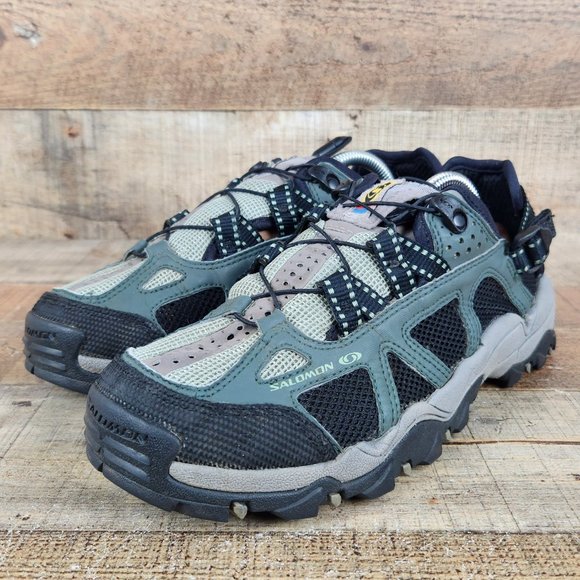 Salomon Techamphibian Women Sz 8 Trail Hiking Water Shoes Green Black 863424 - Picture 3 of 9